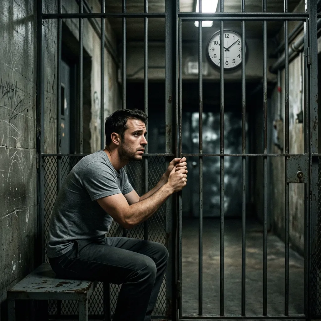 Person in holding cell awaiting extradition